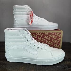 NEW Vans SK8-HI Canvas Sneakers Mens Size 11.5 High Top Skate Shoe Triple White